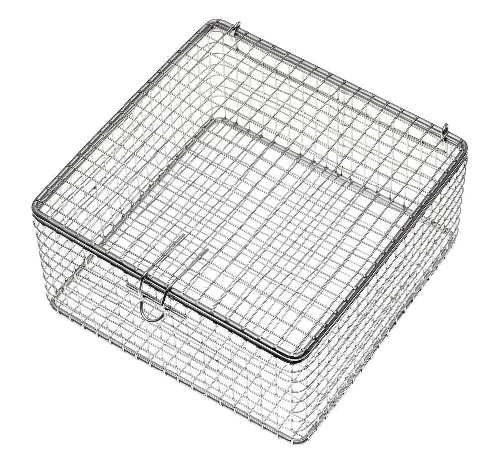 Rotilabo®-sterilisation basket square, stainless steel 18/10, L180 xW180 xH90mm - Luminix Health