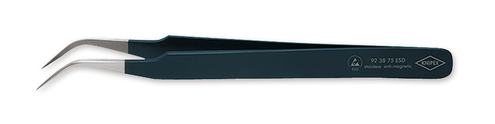 Precision tweezers, ESD, curved, L 120 mm, 1 unit(s) - Luminix Health