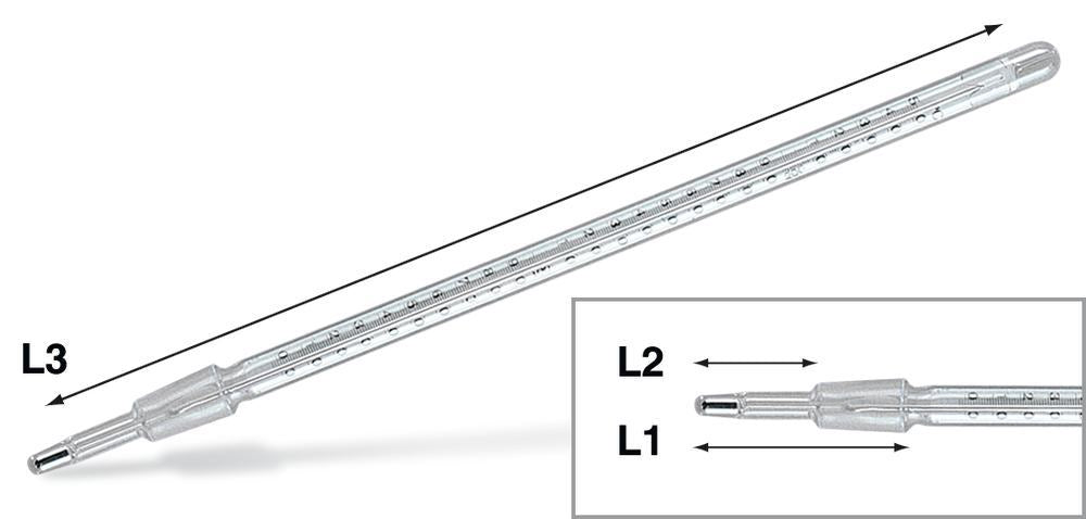 Distillation thermom. with core NS 14/23, meas. range 0-150 °C, L 55 mm - Luminix Health