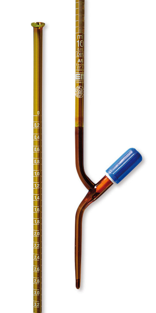 Burette class AS With a straight valve stopcock and a PTFE spindle, 50 ml - Luminix Health