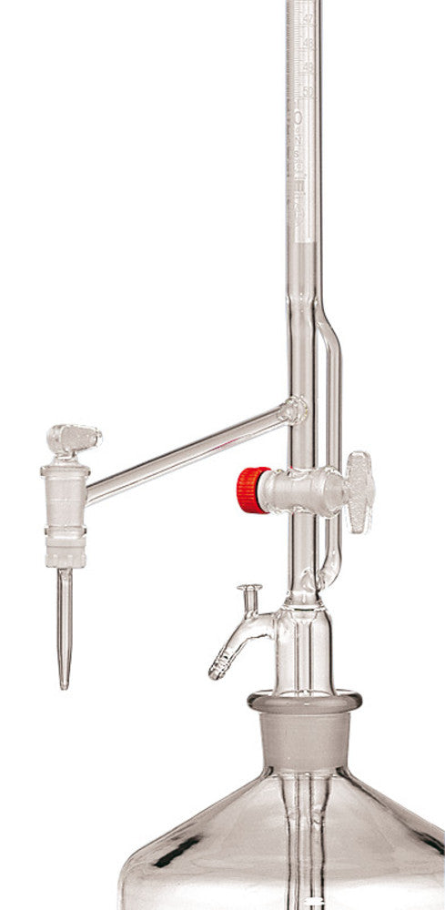 Pellet titration apparatus, Class AS, Side glass stopcock, clear glass, 10 ml - Luminix Health