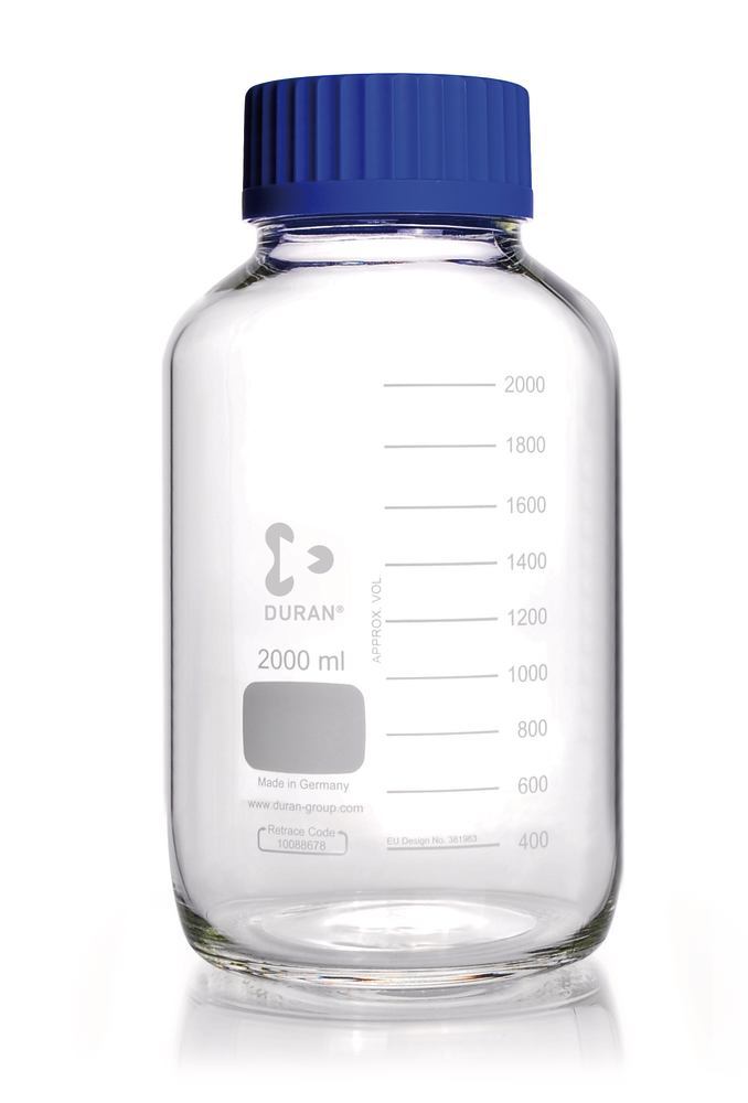 Wide-neck screw thread bottle DURAN®, clear glass, 2 l, GLS 80 thread, 1 unit(s) - Luminix Health
