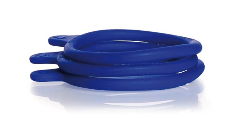 DURAN® Bottle Tags identification rings,, silikon, GL 56, blue, 20 unit(s) - Luminix Health