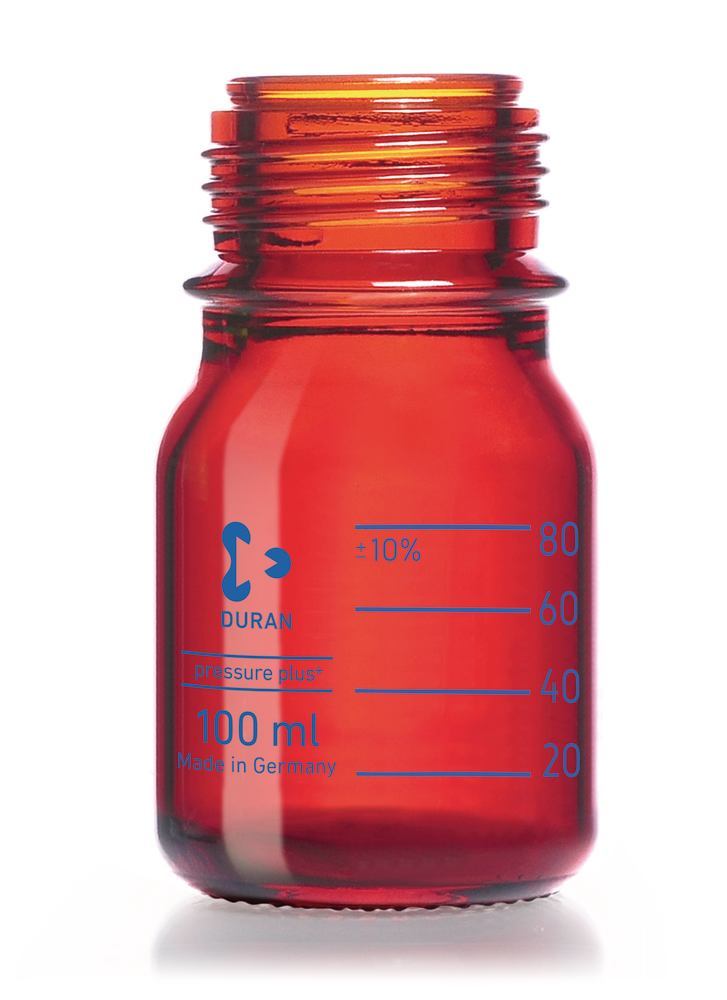 Screw neck bottle DURAN®-pressure plus, brown, 100 ml, 1 unit(s) - Luminix Health