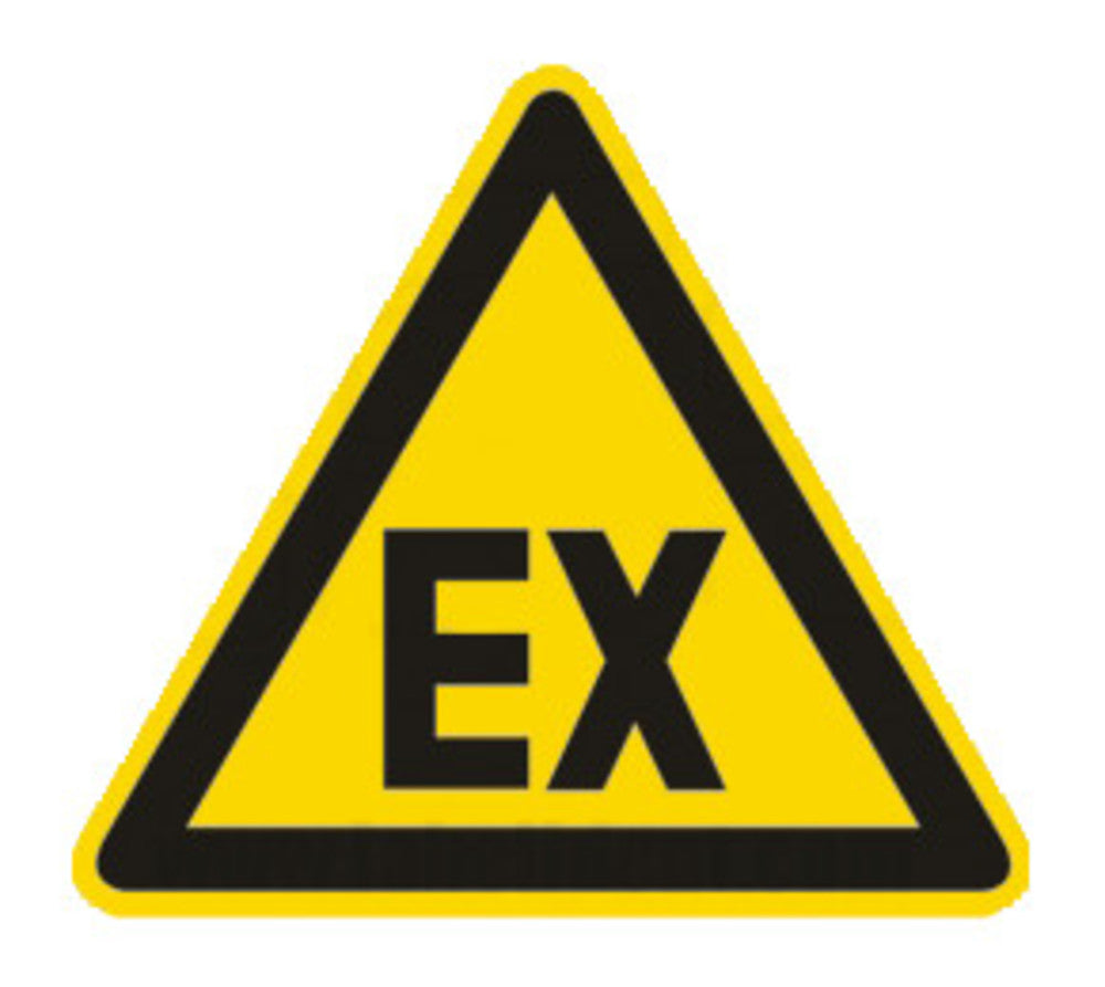 Warning symbols, establ. indiv.labels, warning explosive atmosphere, 100 mm - Luminix Health