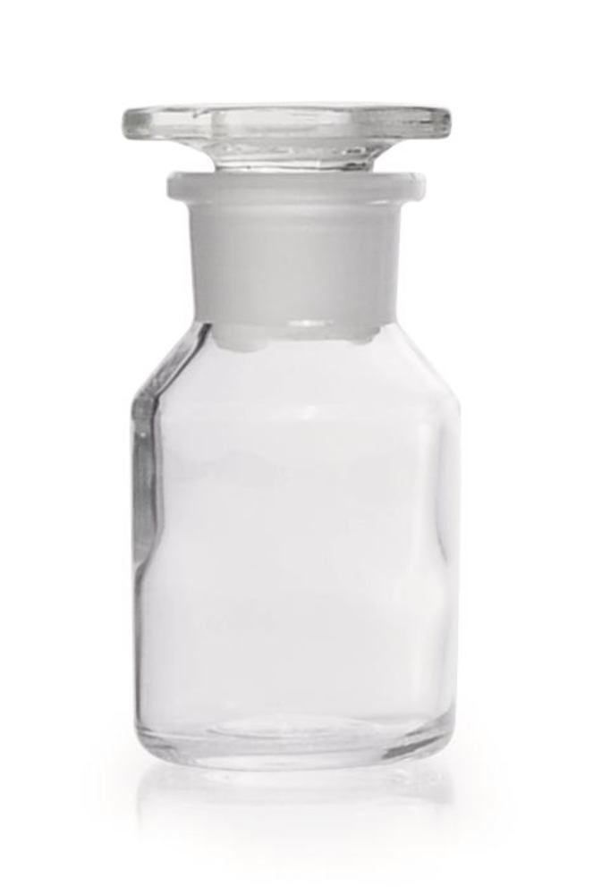 Wide neck storage bottle, glass stopper, soda-lime glass, clear, 500 ml - Luminix Health