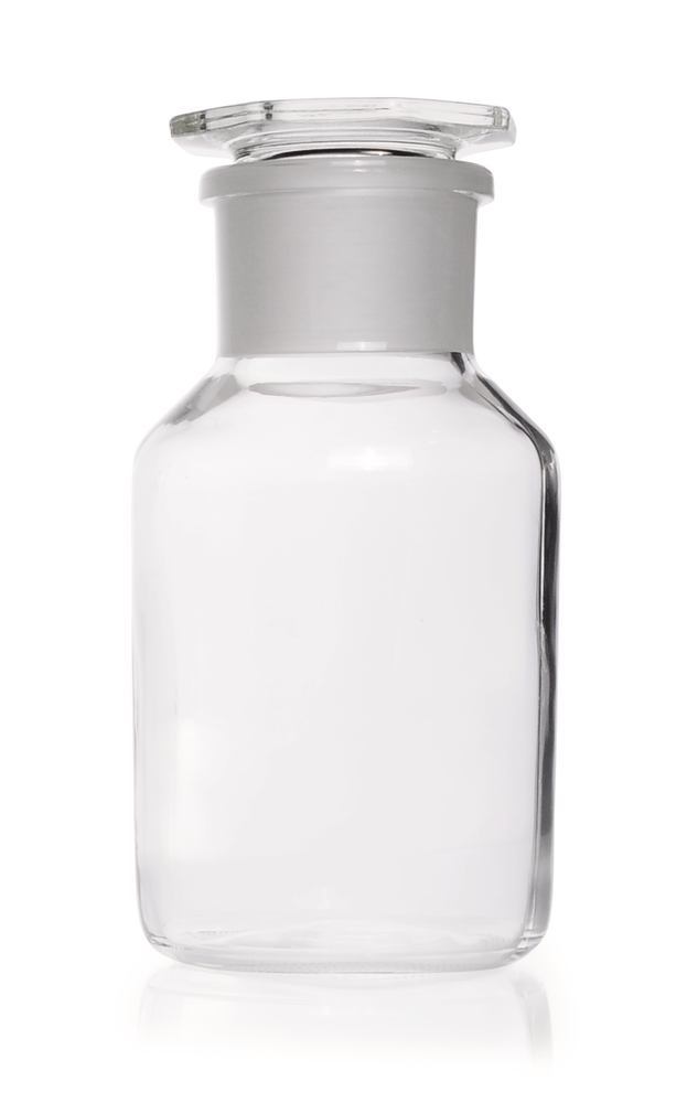 Wide neck storage bottle, glass stopper, soda-lime glass, clear, 1000 ml - Luminix Health