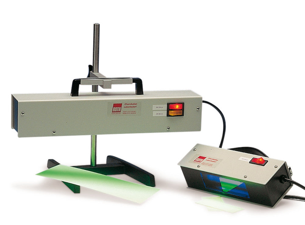 UV-handheld lamp, model I, 2 wavelengths, 254/365nm, 2x4 W, filter 100x50 mm - Luminix Health