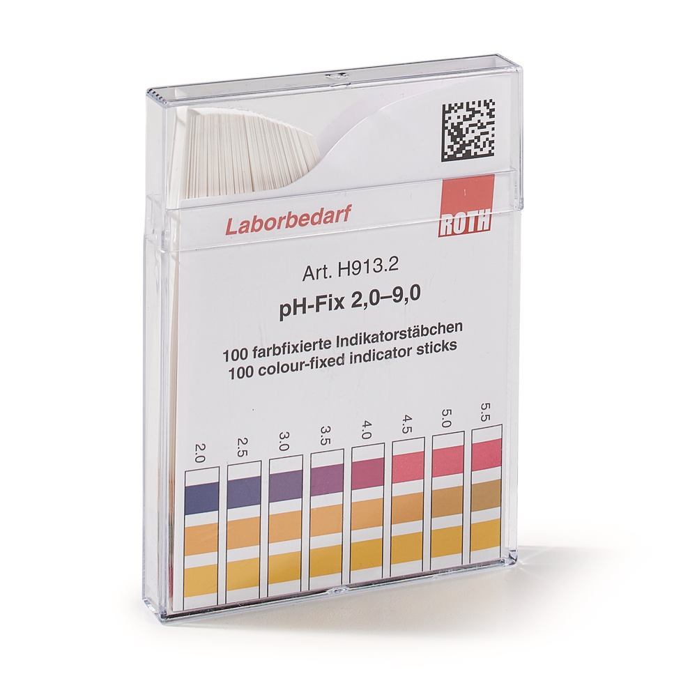 Universal indicator sticks pH-Fix, in square plastic box, pH 2 - 9, 100 unit(s) - Luminix Health