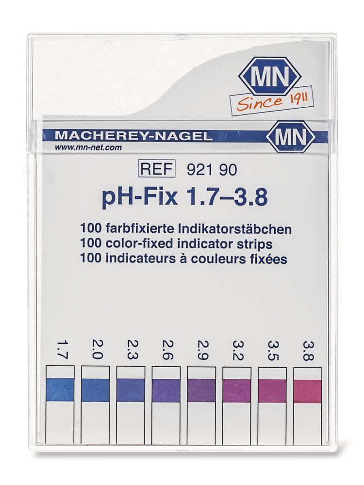 Universal indicator sticks pH-Fix, in square plastic box, pH 1.7-3.8 - Luminix Health