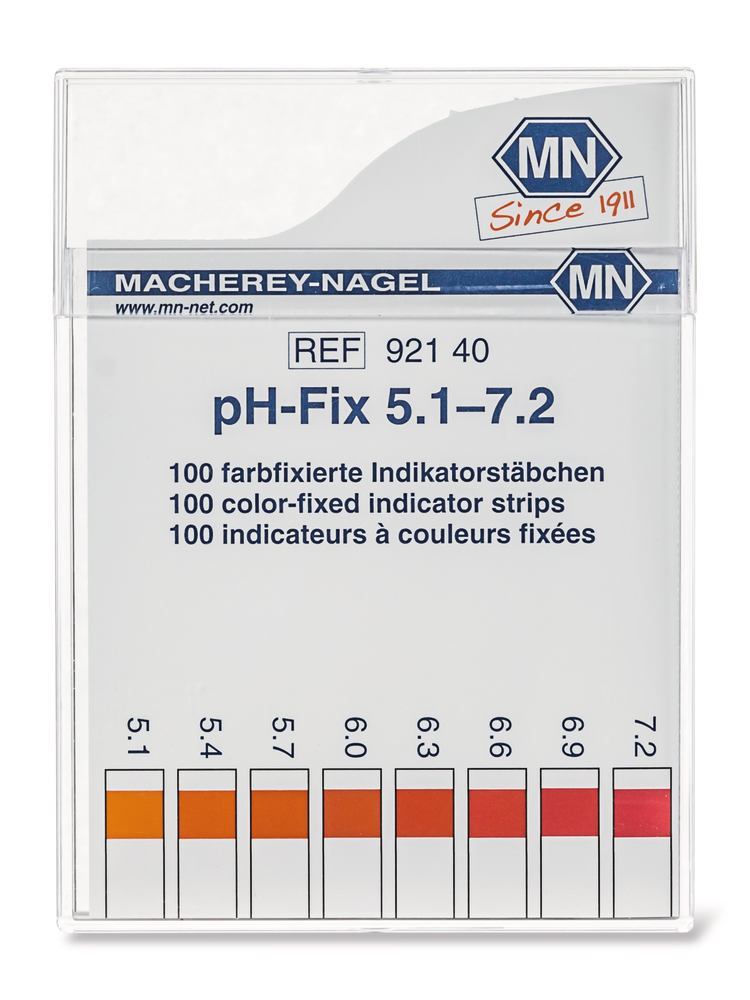 Universal indicator sticks pH-Fix, in square plastic box, pH 5.1-7.2 - Luminix Health