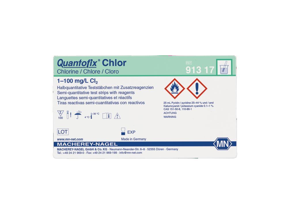 Quantofix® test strips, chlorine, L 95 x W 6 mm, 100 unit(s) - Luminix Health