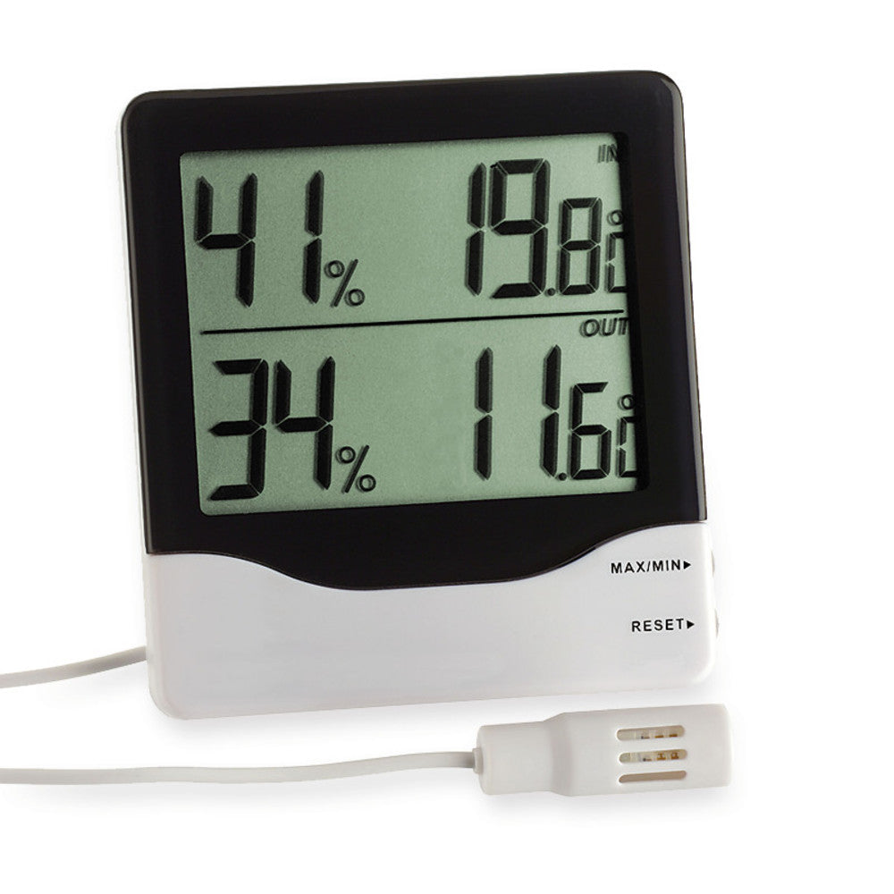 Indoor-/outdoor thermohygrometer, 10 - 99 % RH, -10 - +60 °C, 1 unit(s) - Luminix Health