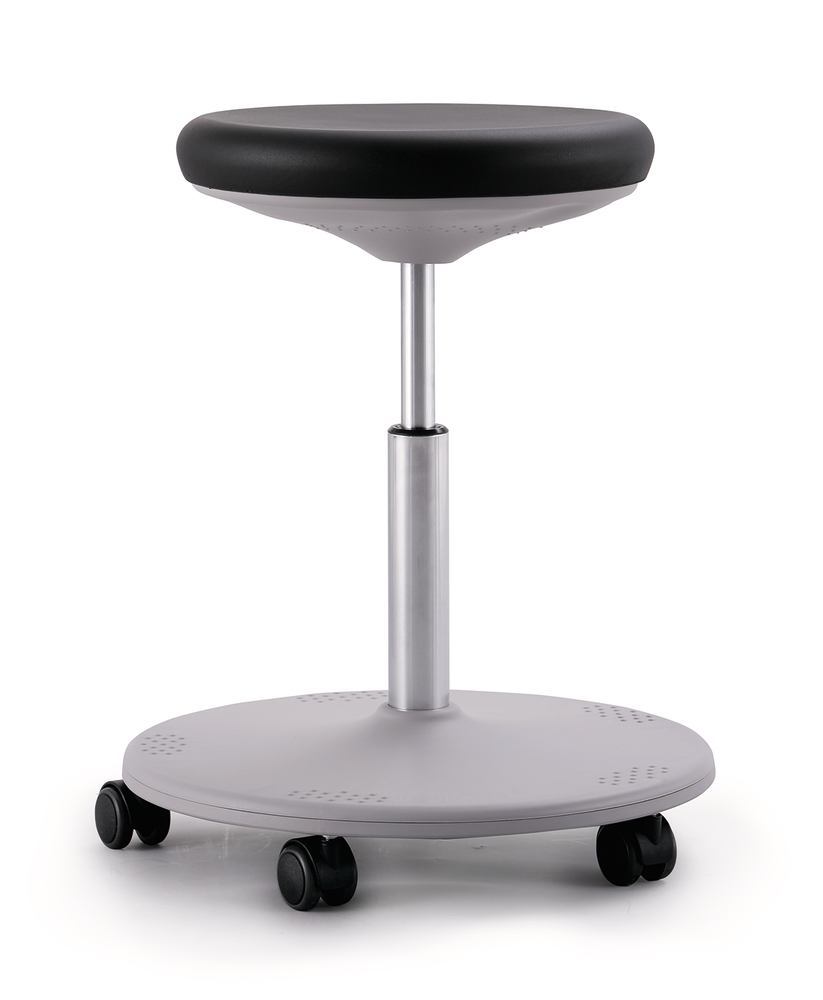 Laboratory stool Labster, black, rollers, seat height 450-650 mm, 1 unit(s) - Luminix Health