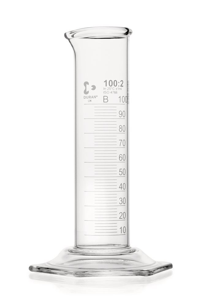 DURAN® Super Duty measuring cylinders, 100 ml, class B, 2 unit(s) - Luminix Health
