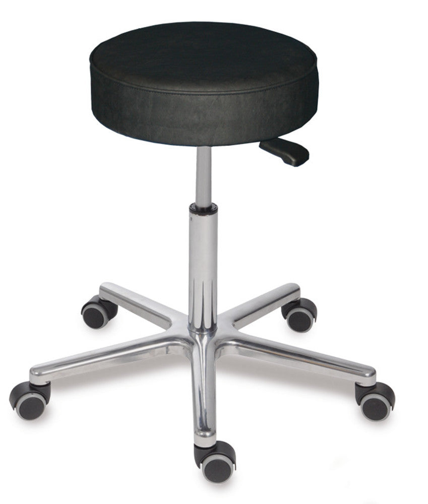 Swivel stool, XL, black synthetic leather,, 400 mm - Luminix Health