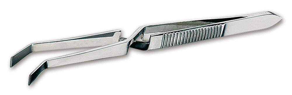 Automatic tensioning tweezers, angled, high grade steel 18/8, L 105 mm - Luminix Health