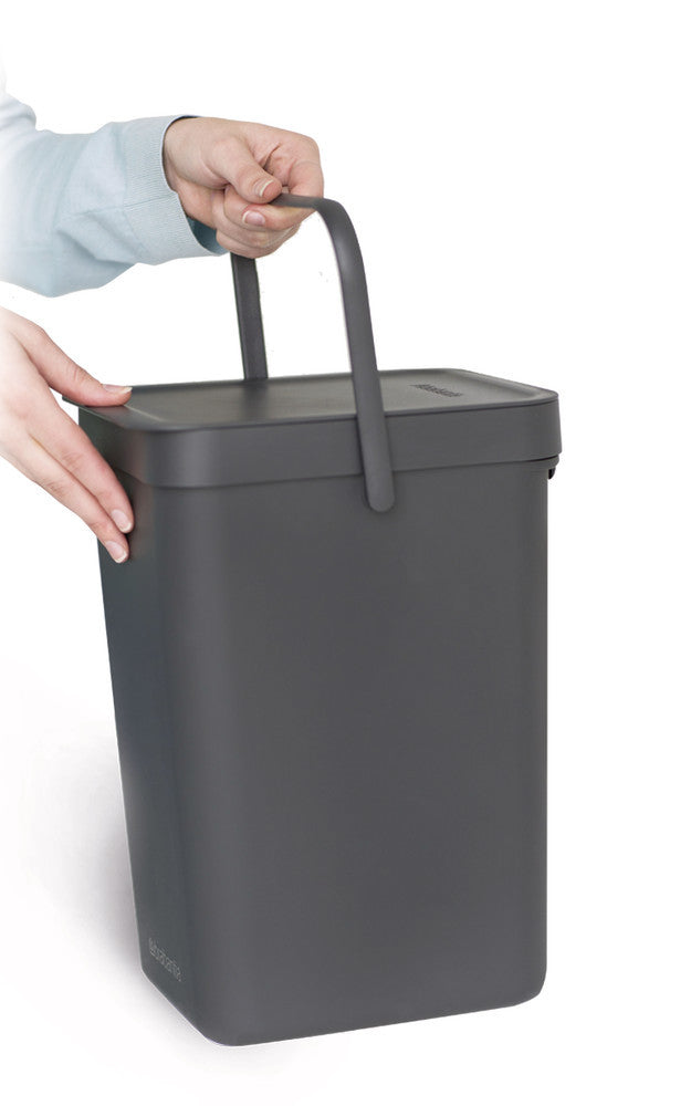 Waste collector Sort und Go, grey, 6 l, W 200 x D 245 x H 181 mm, 1 unit(s) - Luminix Health