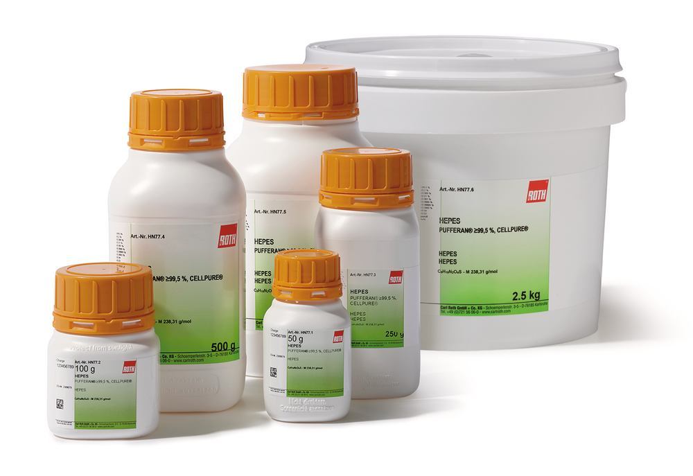 HEPES, PUFFERAN®, min. 99,5 %, CELLPURE®, 50 g, plastic - Luminix Health