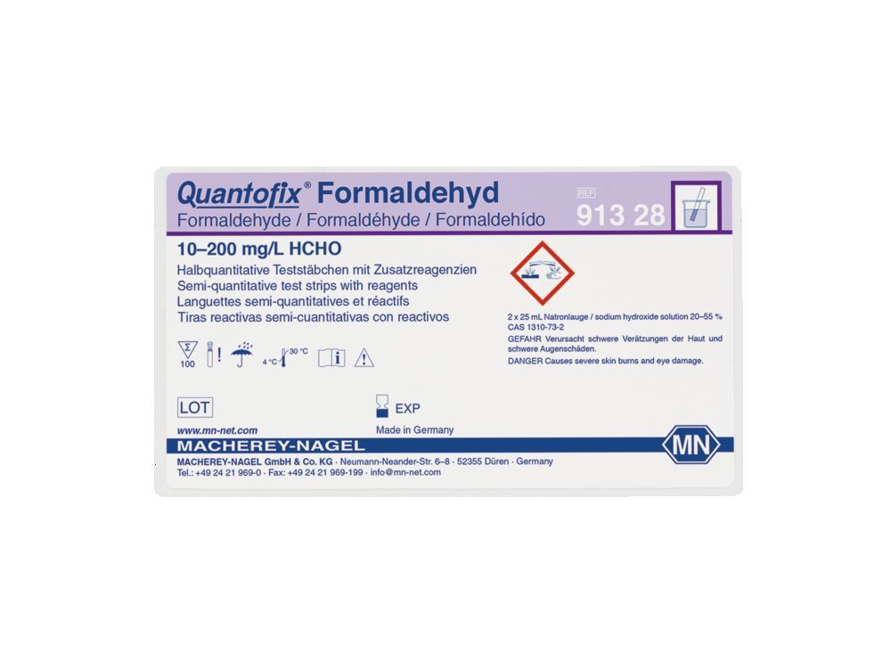 Quantofix® test strips, formaldehyde, L 95 x W 6 mm, 100 unit(s) - Luminix Health