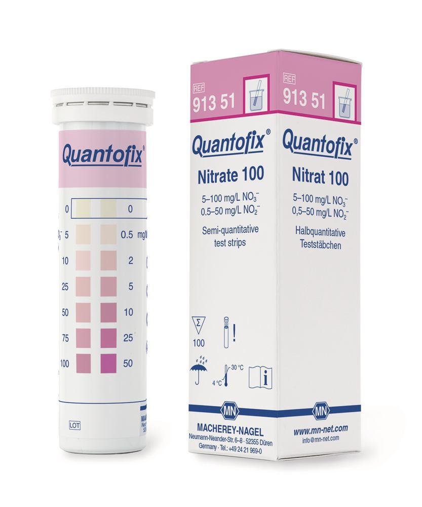 Quantofix® test strips, nitrate/nitrite, L 95 x B 6 mm, 100 unit(s) - Luminix Health