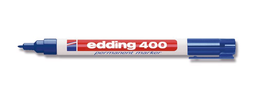 Permanentmarker, edding®, 400, blue, round tip, fine 1 mm, 10 unit(s) - Luminix Health