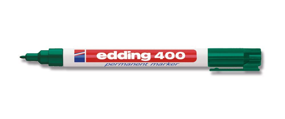 Permanentmarker, edding®, 400, green, round tip, fine, 1 mm, 10 unit(s) - Luminix Health