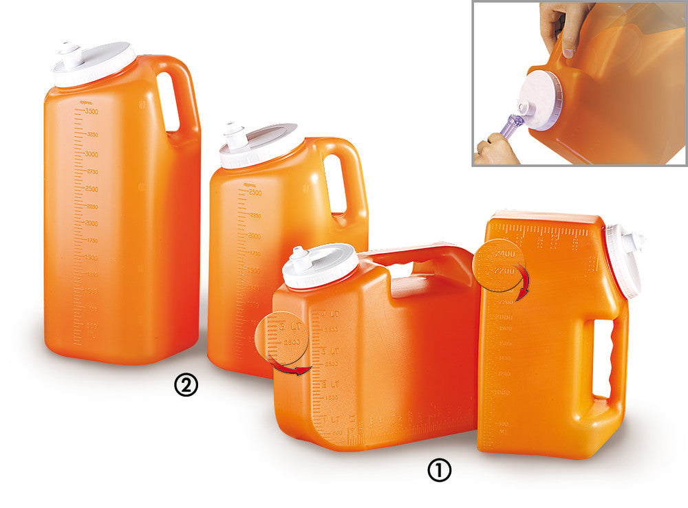Uritainer(TM) canister, HDPE, 2.5 l, Vertical graduation, 40 unit(s) - Luminix Health