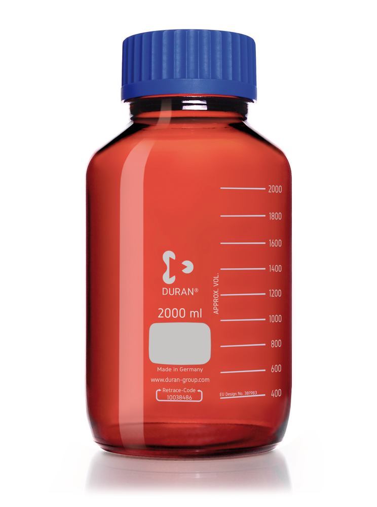 Wide-neck screw thread bottle DURAN®, brown glass, 2 l, GLS 80 thread, 1 unit(s) - Luminix Health