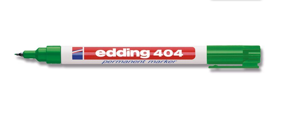 Permanentmarker, edding®, 404, green, round tip, extra fine,0,75mm, 10 unit(s) - Luminix Health