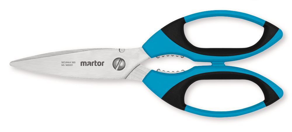 Safety shears, stainless steel, lenght 215 mm, cutting lenght 70 mm, 1 unit(s) - Luminix Health