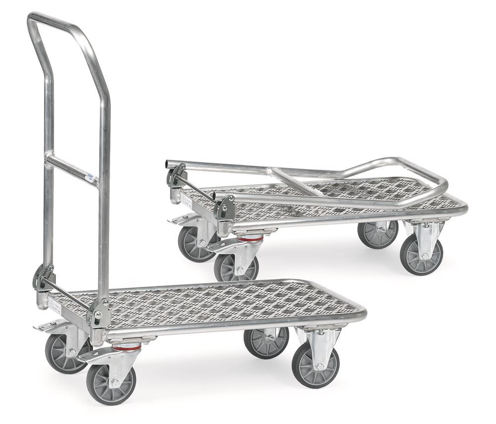Collapsible cart, aluminium frame, L 815 x W 470 x H 930 mm, 1 unit(s) - Luminix Health