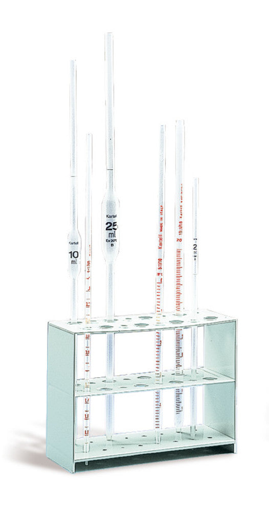 Pipette stand, PP, 16 spaces, L 200 x W 75 x H 150 mm, 1 unit(s) - Luminix Health