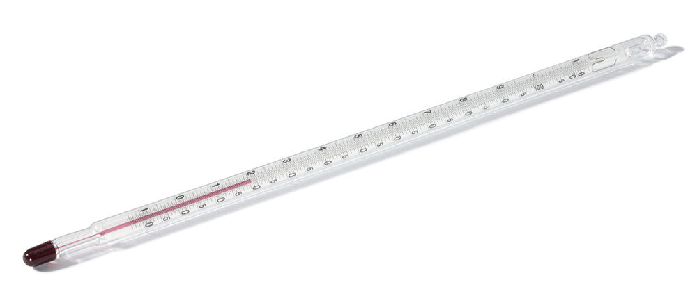 Glass thermometer, 0 to +50 °C/0.5 °C, calibrated with certificate, 1 unit(s) - Luminix Health