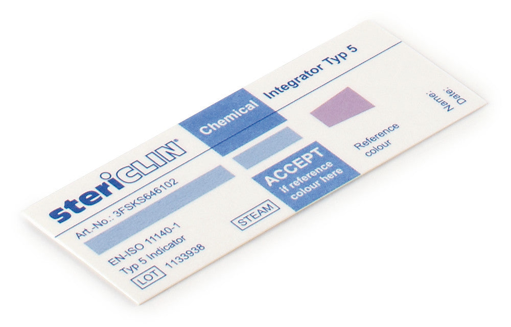 stericlin® type 5 indicator strips, (STEAM), L 80 x W 30 mm, 500 unit(s) - Luminix Health