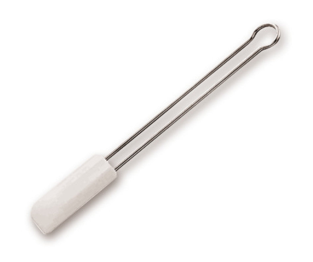 Rotilabo®-silicone wiper, white,, stainless steel handle, L 200 mm, W 25mm - Luminix Health