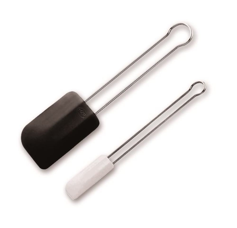 Rotilabo®-silicone wiper, black,, stainless steel handle, L 320 mm, B 68mm - Luminix Health