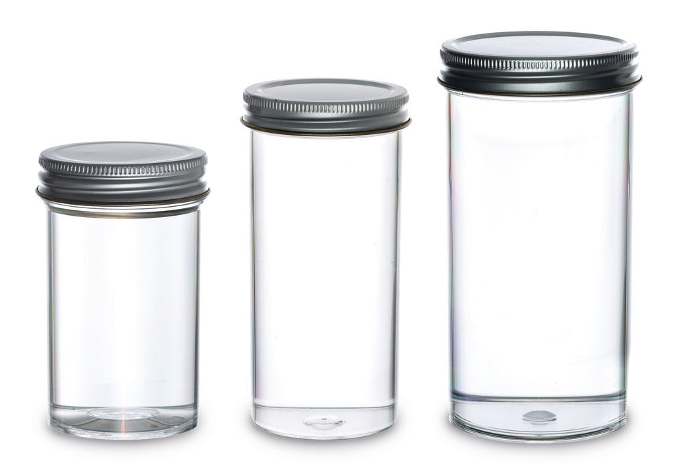 Multipurpose tins, non-sterile, PS, transparent, 175 ml, Ø 49 x H 107 mm - Luminix Health