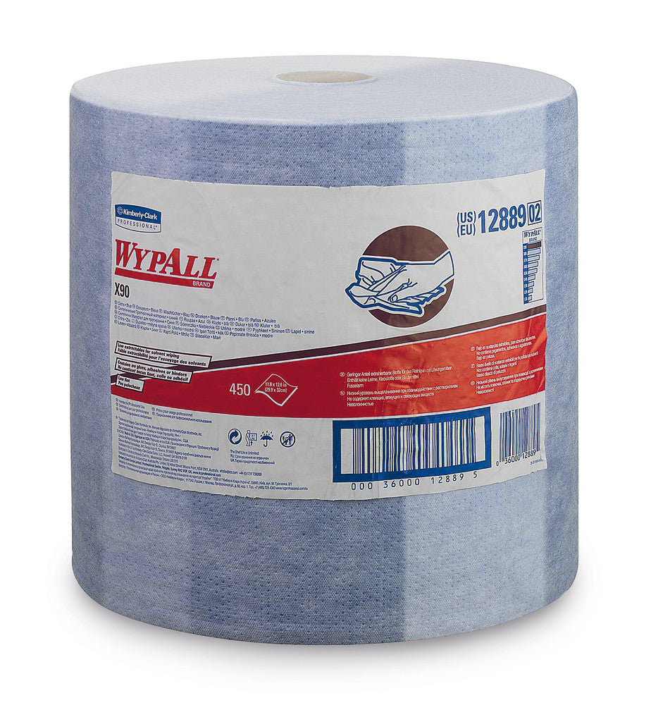 Wypall® X90 wiping cloths, two ply, blue, W 30 cm, 1 unit(s) - Luminix Health