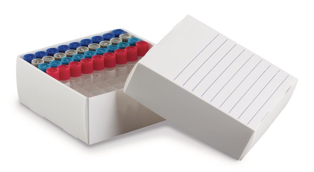 Cryogenic boxes, foldable, white, 81 slots, 1.5/2 ml, 10 unit(s) - Luminix Health