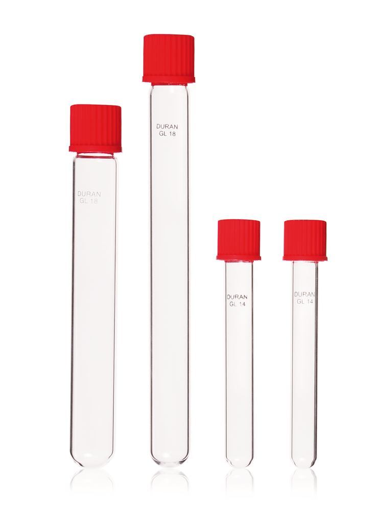 Culture tube with screw cap, DURAN®, thread GL 18, Ø 16 x L 150 mm, 50 unit(s) - Luminix Health