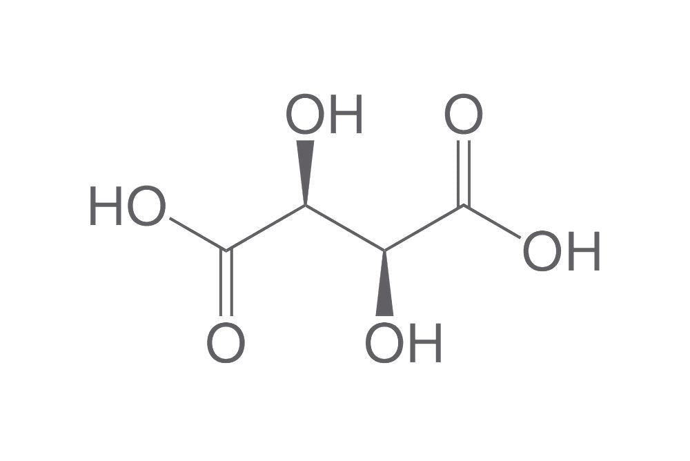 L(+)-Tartaric acid, min. 99,5 %, Ph.Eur., 500 g, plastic - Luminix Health