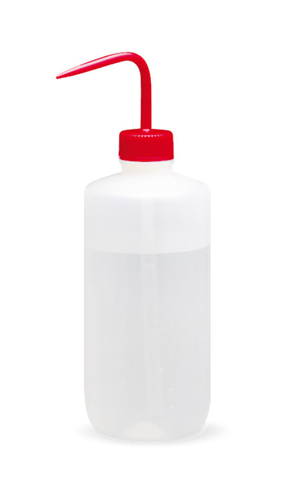 Wash bottle, LDPE, red coloured cap, 500 ml, 1 unit(s) - Luminix Health