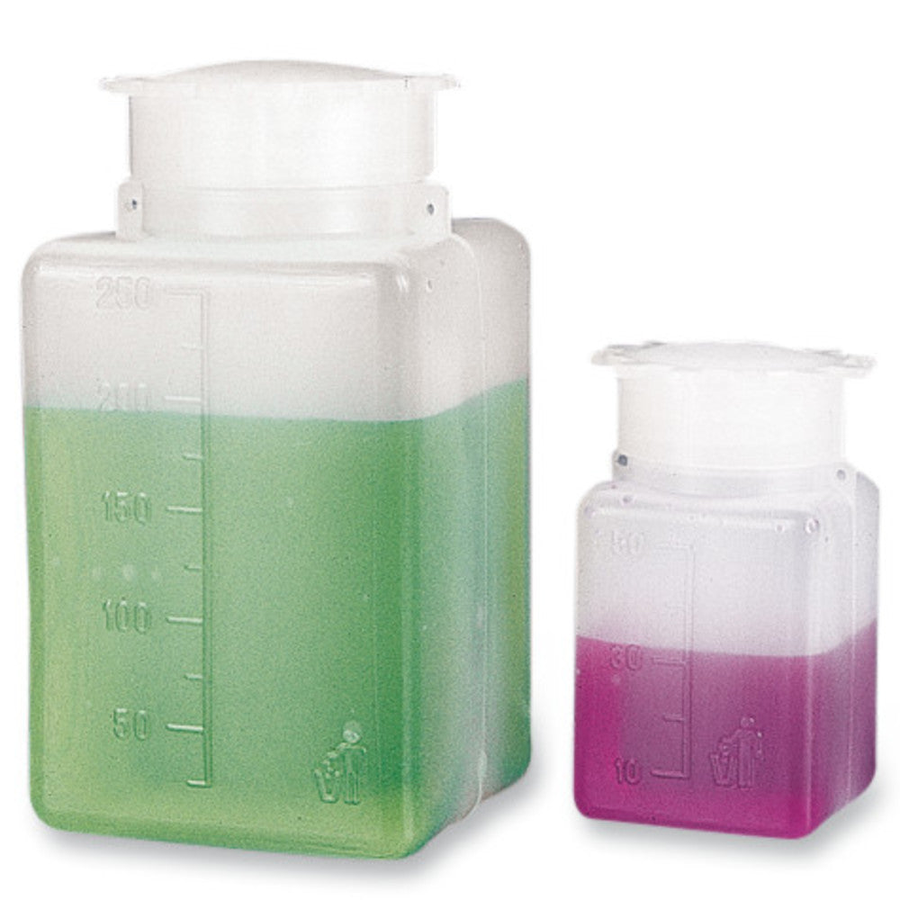Wide neck-rectangular bottles, HDPE, can be leaded, 25 ml, 10 unit(s) - Luminix Health