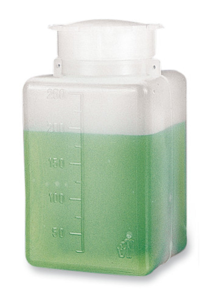 Wide neck-rectangular bottles, HDPE, can be leaded, 250 ml, 10 unit(s) - Luminix Health