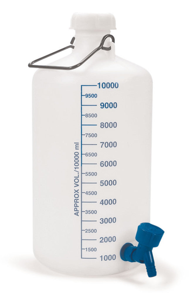 Carboy, HDPE, with tap connection and stopcock, 10 l, 1 unit(s) - Luminix Health
