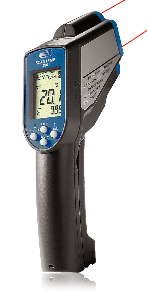 Infrared thermometer Scantemp 490, measuring range -60.0 - +1000 °C, 1 unit(s) - Luminix Health