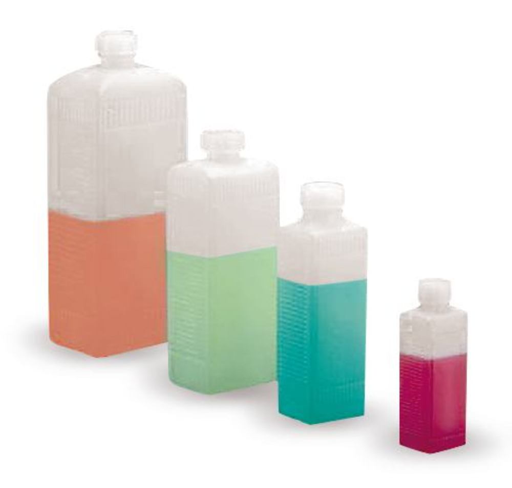 Narrow-neck, 4-edged bottles, HDPE, with screw cap, 500 ml, 10 unit(s) - Luminix Health