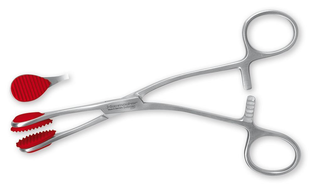 Grasping forceps, curved, stainless steel, 170 mm, 1 unit(s) - Luminix Health