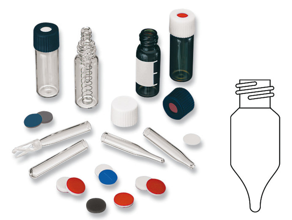 Rotilabo®-screw neck ND8 vials, brown glass, with labelling area, 1.5 ml - Luminix Health